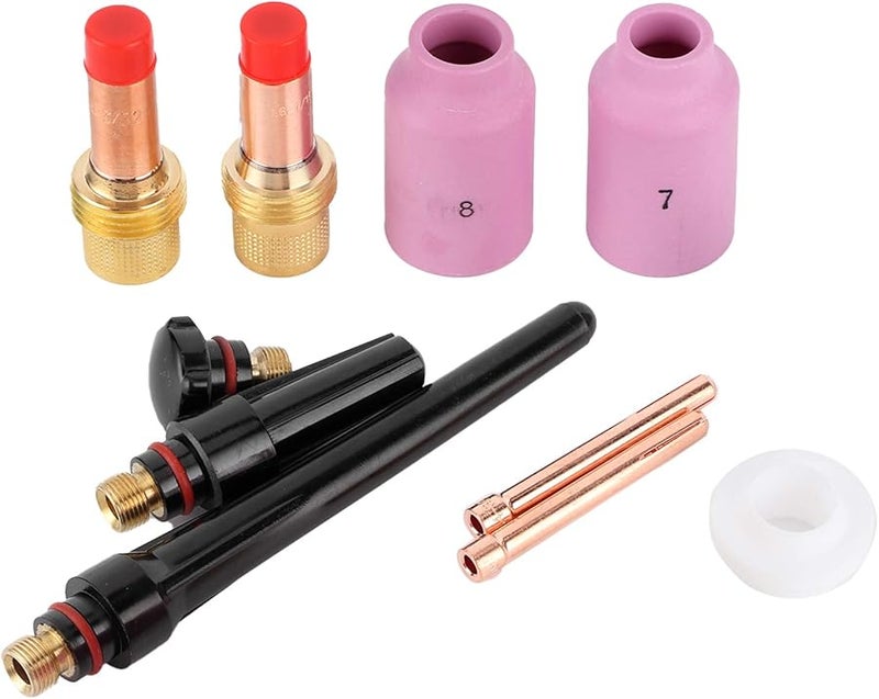 10 قطعة مجموعة فوهات اللحام من النحاس والسيراميك لشعلة 17 18 26 مع مشبك كهربائي - Image 1